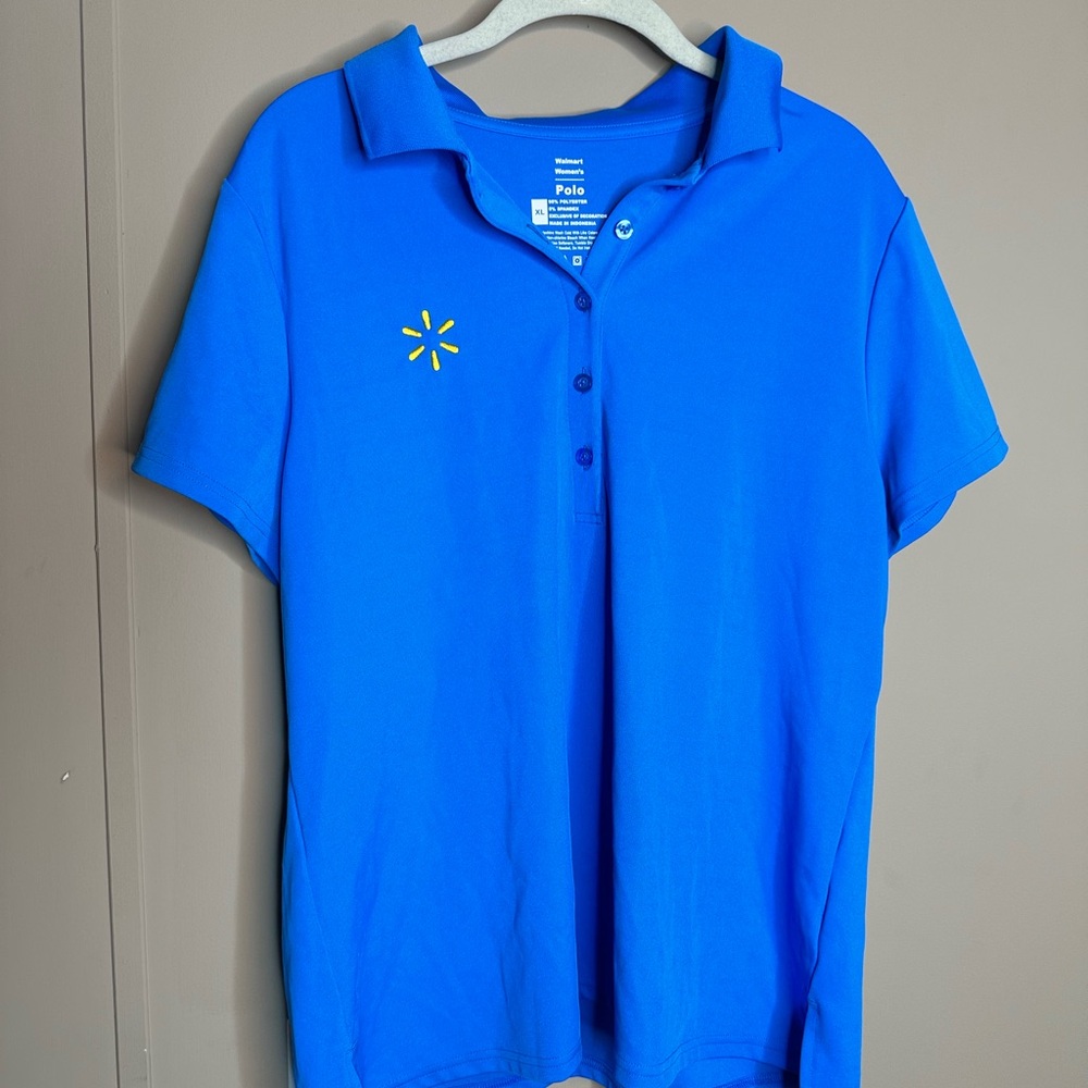 2 Walmart Women's Blue Polo Shirts